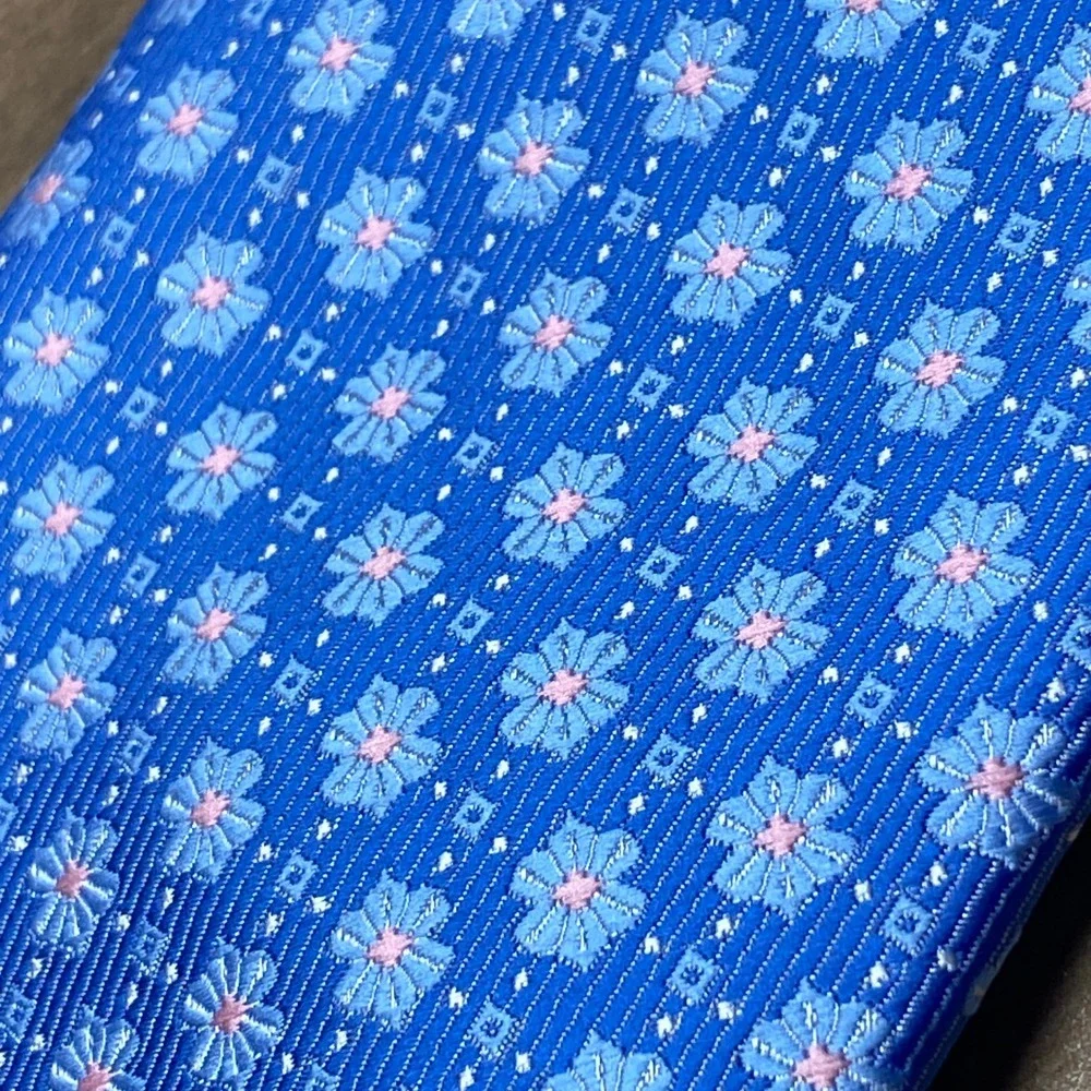 Croft & Barrow Necktie Blue Floral China Hand Made Professional Classic